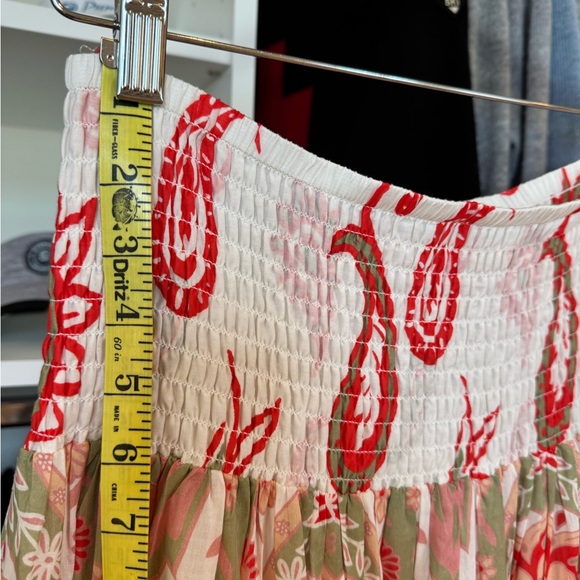 Free People Red and Green Paisley Maxi Skirt - Picture 5 of 6